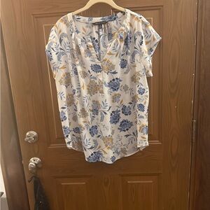 41 Hawthorn Blue and Yellow Floral Blouse